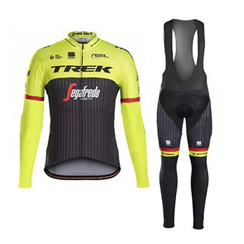 Trek Segafredo Cycling Jersey Kit Long Sleeve 2017 green and black